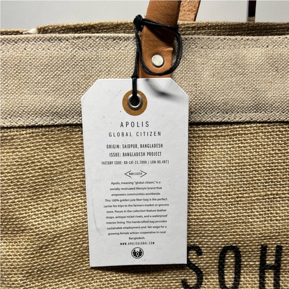 NWT! Apolis Global Citizen SOHO NEW YORK USA Market Bag Tote. OS - Picture 3 of 6